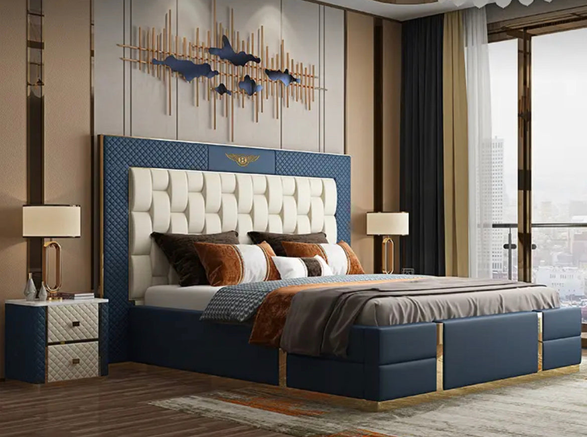 Bedroom Furniture Set Modern Upholstery Fabric Bed Luxury Italian Design Bedroom Set