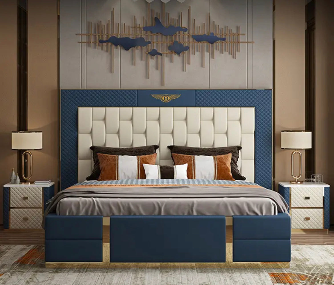 Bedroom Furniture Set Modern Upholstery Fabric Bed Luxury Italian Design Bedroom Set