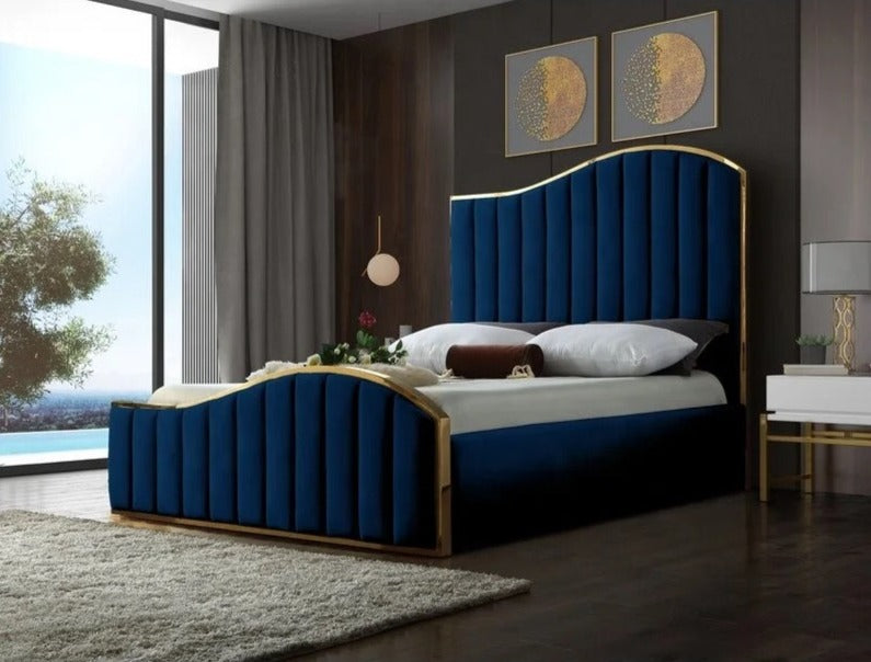 Bedroom Furniture Luxury Modern Full Queen King Size Bed Stainless Steel Plywood Frame Beds