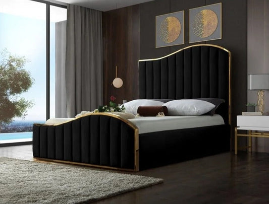 Bedroom Furniture Luxury Modern Full Queen King Size Bed Stainless Steel Plywood Frame Beds