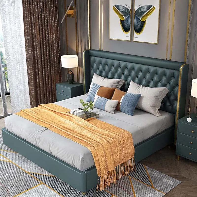 Bedroom Furniture Set Modern Upholstered European Queen Size Storage Beds