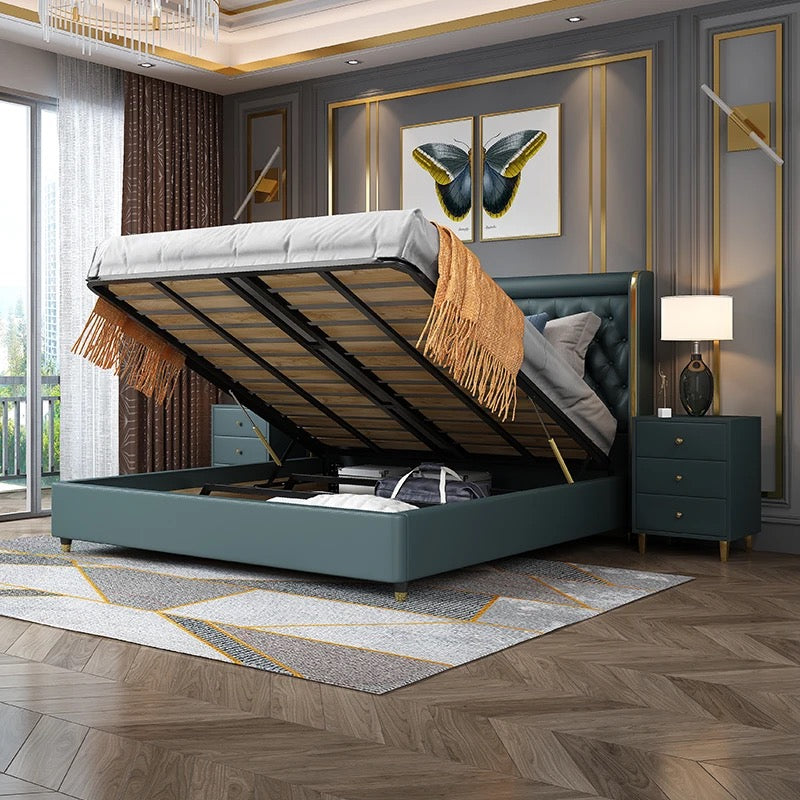 Bedroom Furniture Set Modern Upholstered European Queen Size Storage Beds