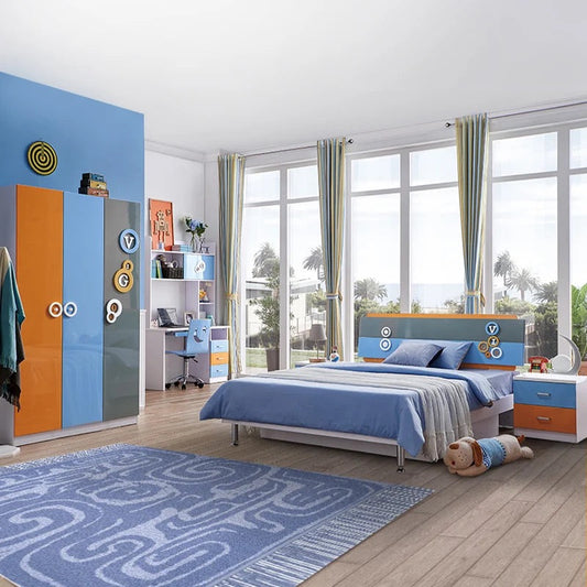 Children's Bedroom Furniture Queen Size Bed Kids Luxury Bedroom Design Set