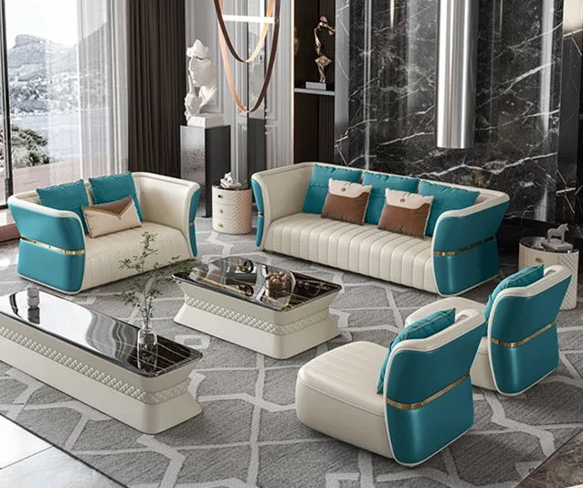 3+2+1 Seater Sofa Set America Luxury Leather Sofa Living Room Furniture Sectional Sofas
