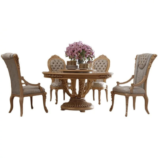 Round Dinning Table Baroque Design Antique European Luxury Furniture Esszimmer Set
