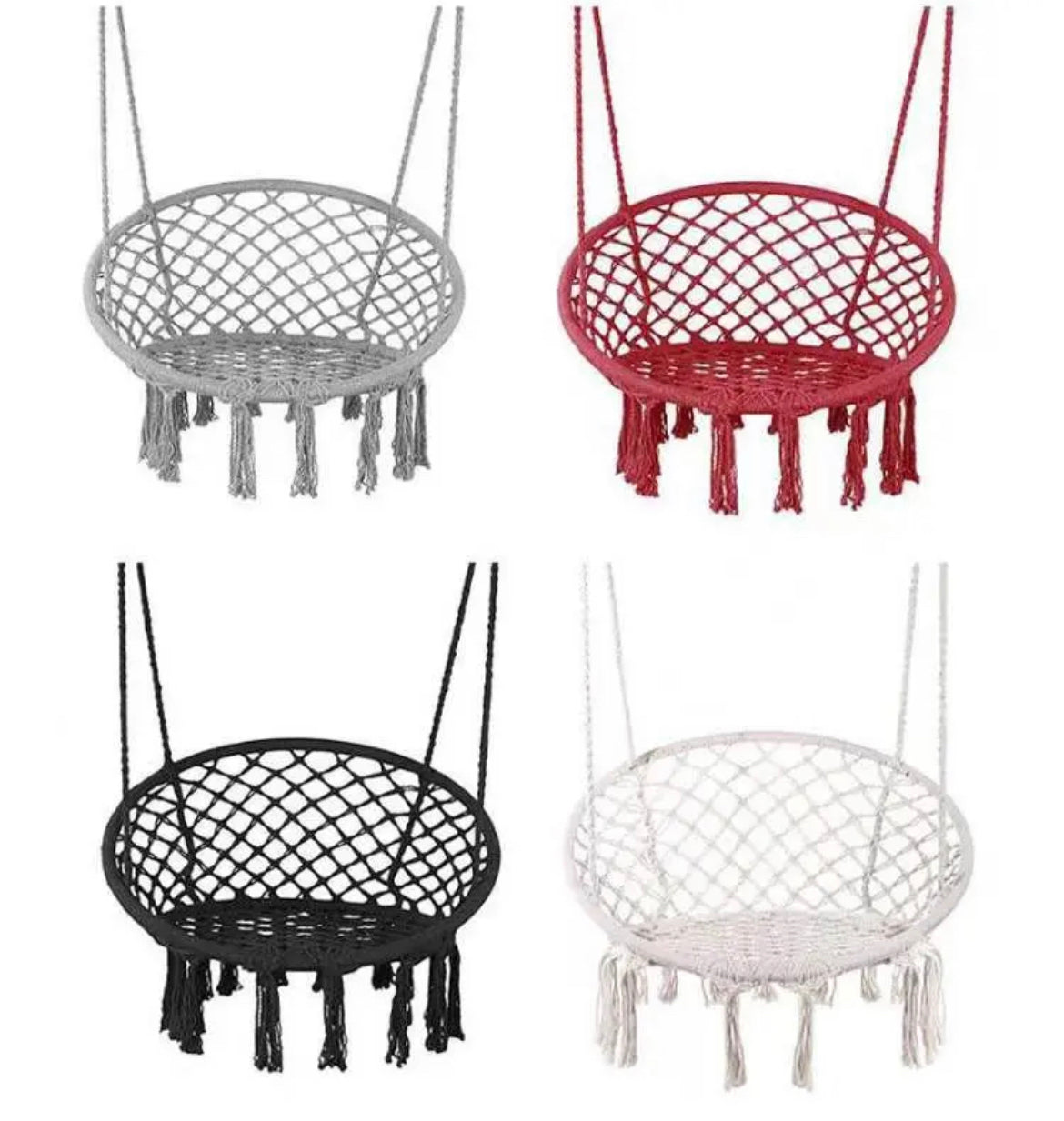 Macrame Hanging Hammock Seat Indoor Outdoor Rope Swing Porch Outdoor Furnitures