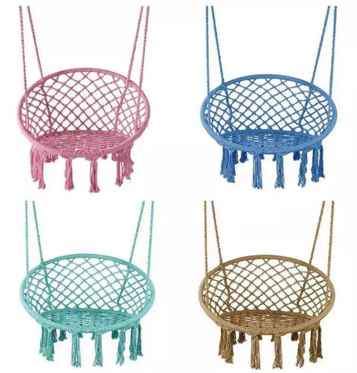 Macrame Hanging Hammock Seat Indoor Outdoor Rope Swing Porch Outdoor Furnitures