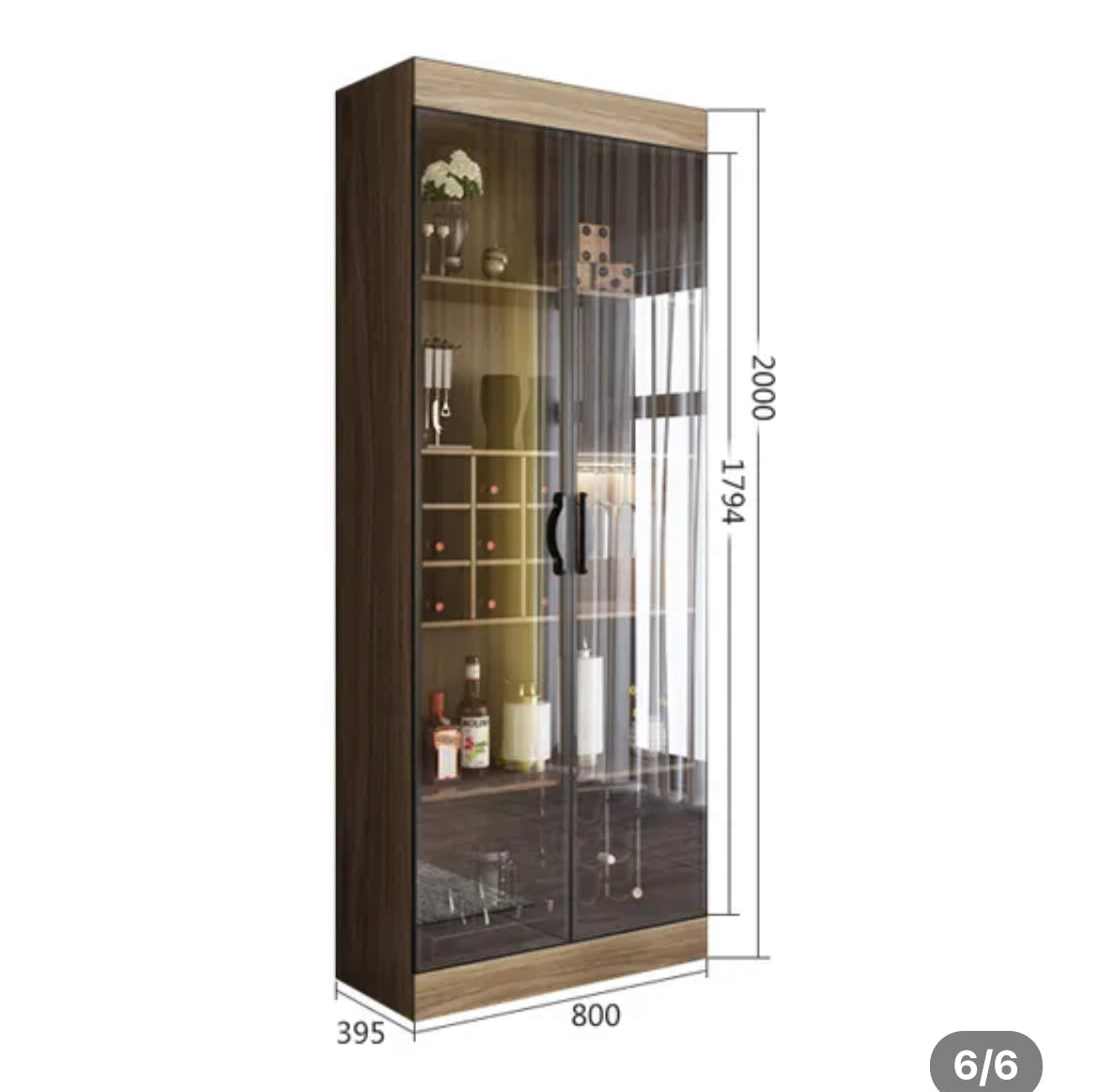 Display Wine Cabinet Modern Light Luxury Storage Cabinet Living Room Tempered Glass Display Cabinet