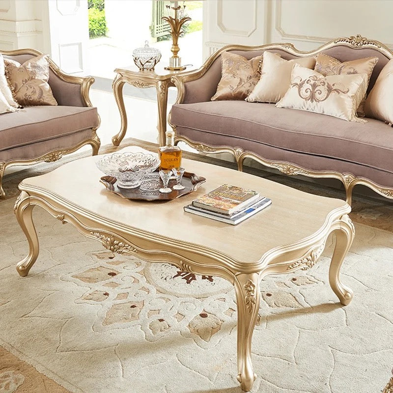 3+2+1 Sofa French Style Wooden Sofa Set Baroque Design Living Room Furniture Sofas
