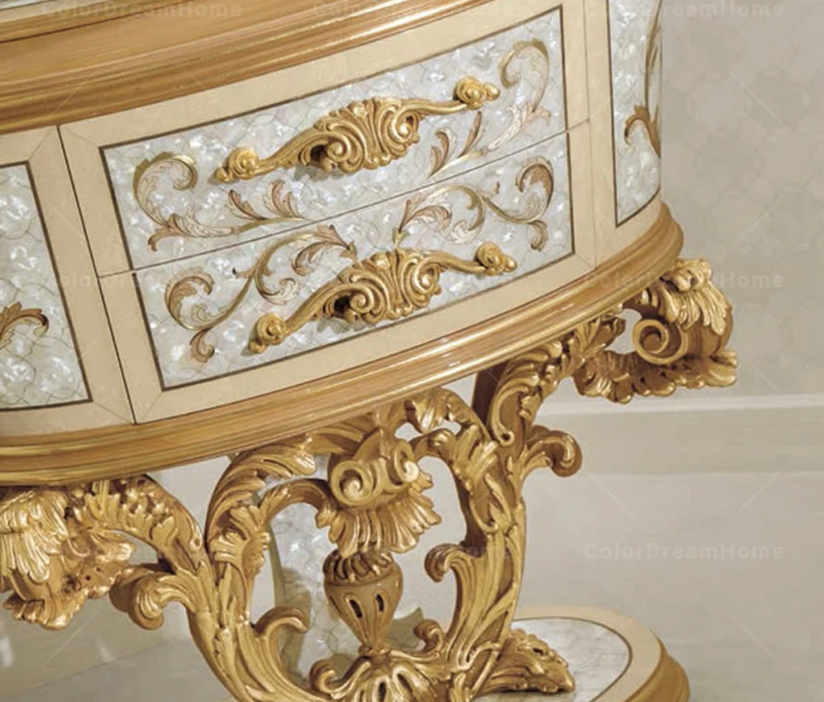 Bedroom Set Italian Hand Made Rococo Heavy Carved Luxury Design Bedroom Furniture Set