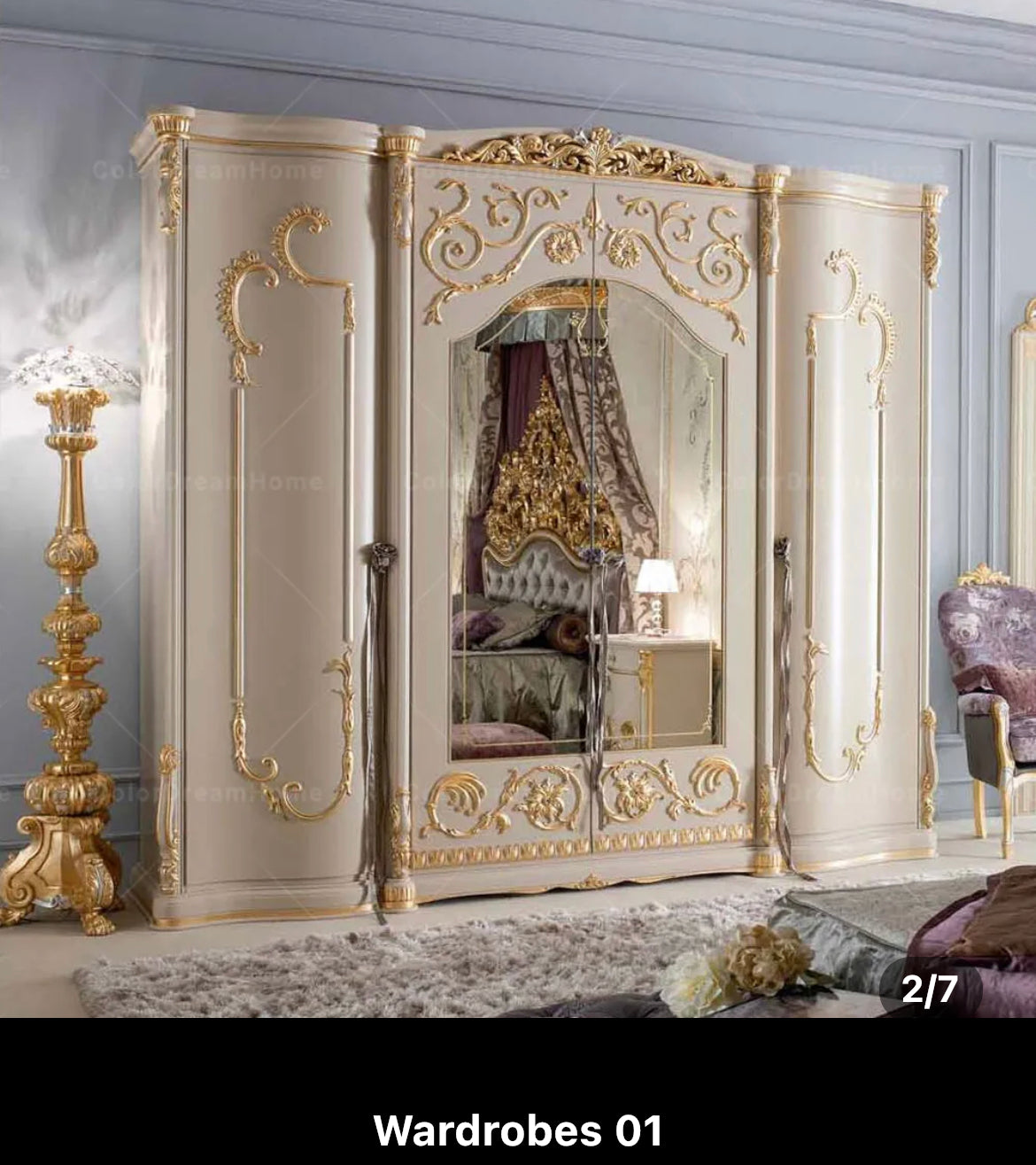 Master Bedroom French Royal Luxury Heavy Carved Bedroom Set Golden Solid Wood Baroque Design Furniture