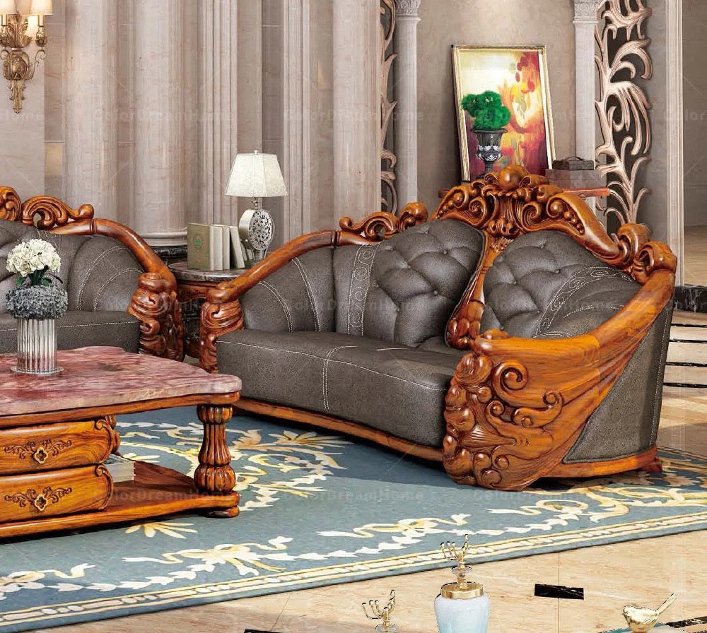 4 2 1 Sofa Ebony Sectional Luxury Grain Leather Furniture Living