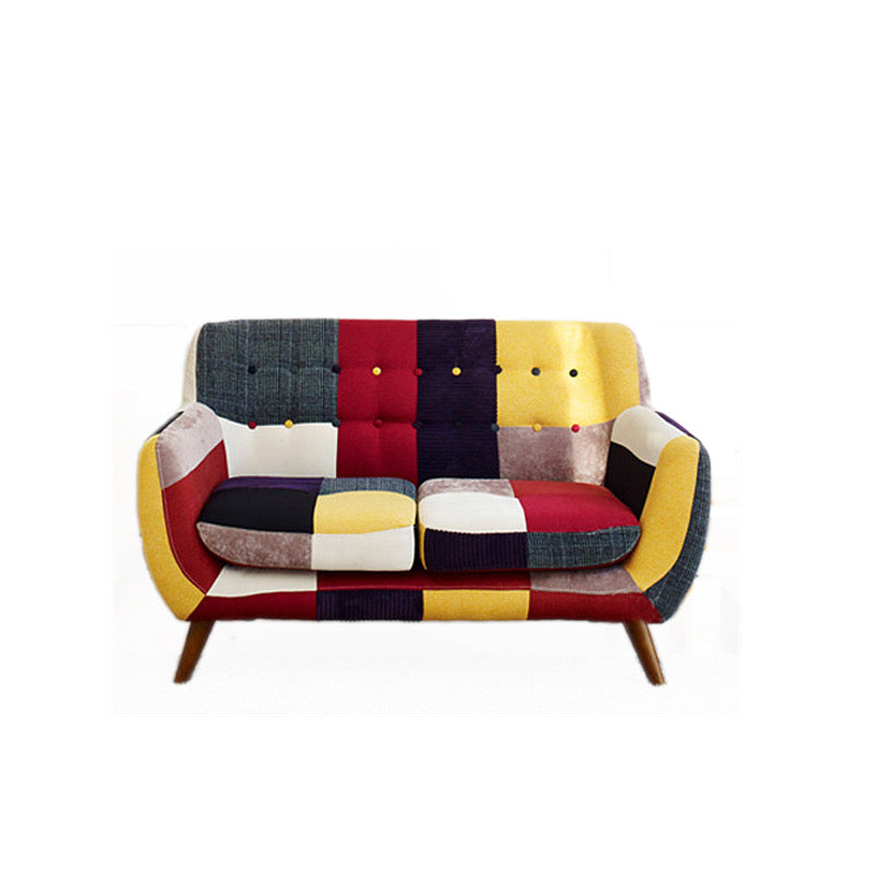 Sofa Set Living Room Furniture Vintage Design Contrast Color Leather 3+2+1 Sofa Sets