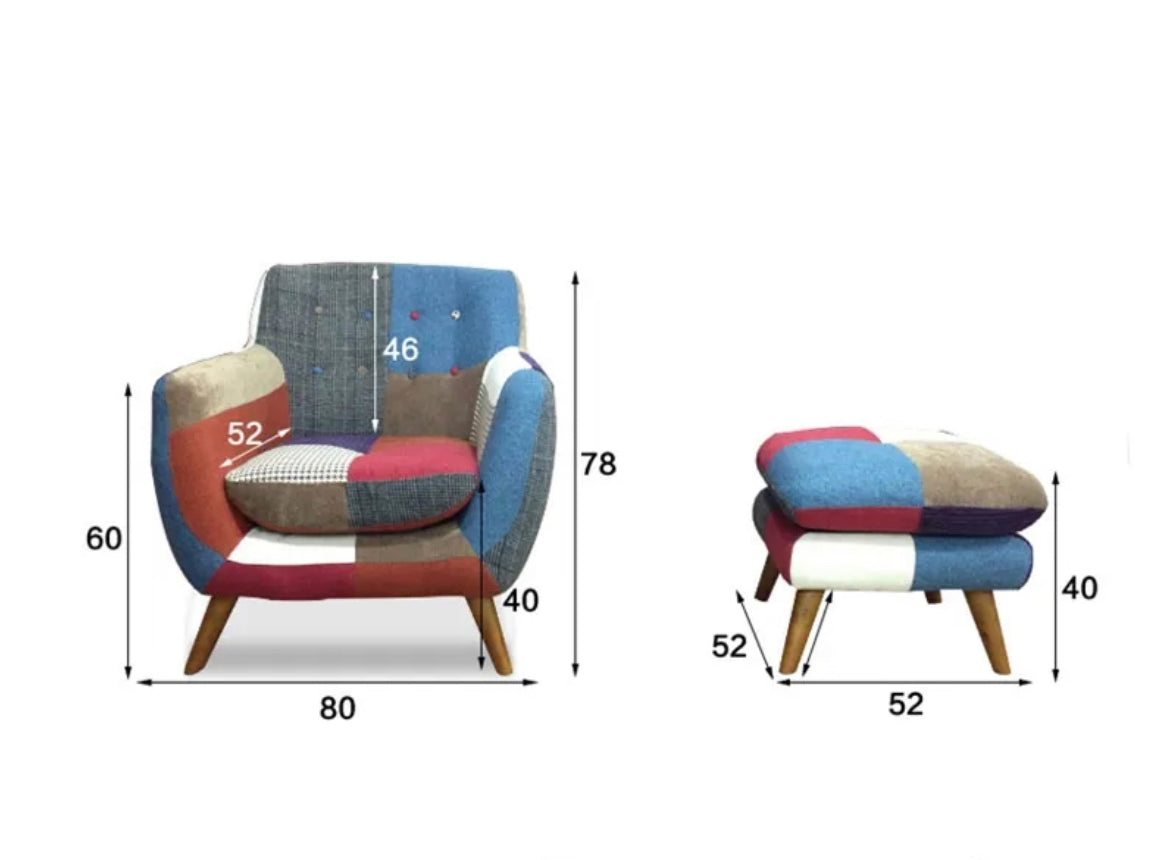 Conjunto de sofás Muebles de sala de estar Diseño vintage Color de contraste Conjuntos de sofás de cuero 3+2+1 