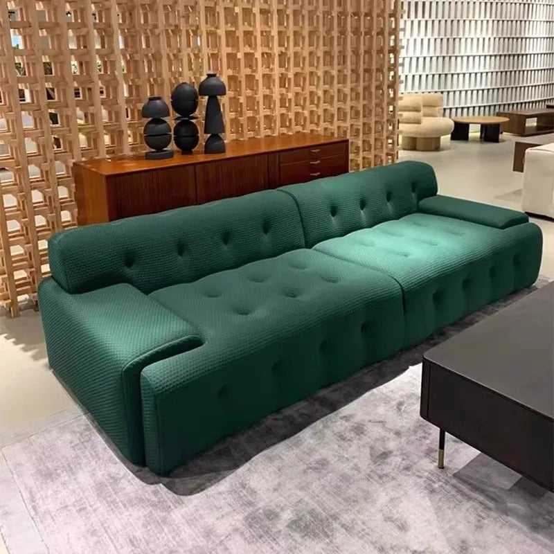 Fall Winter's Modern Minimalist Dark Green Sectional Sofa Fabric Velvet Living Room Sofa