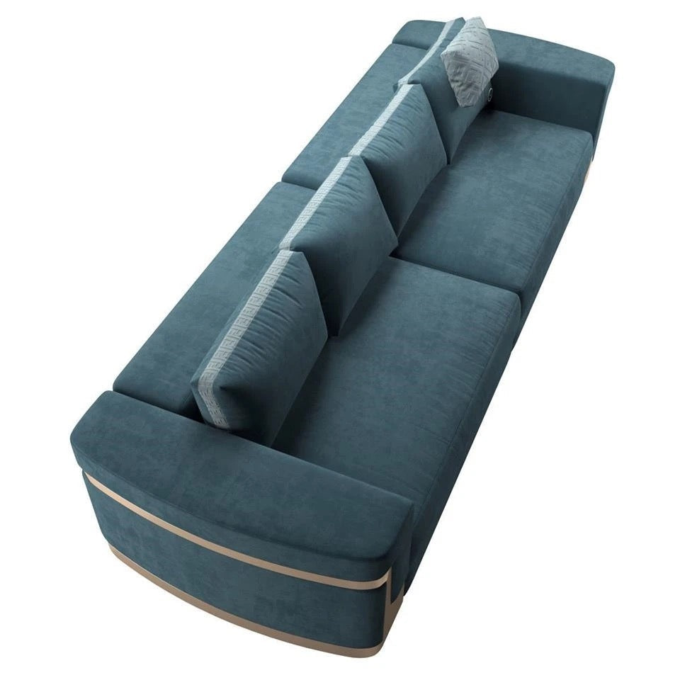 3 Seater Sofa Luxury Fendy Green Velvet Modern Fall Winter Living Room Furniture Design