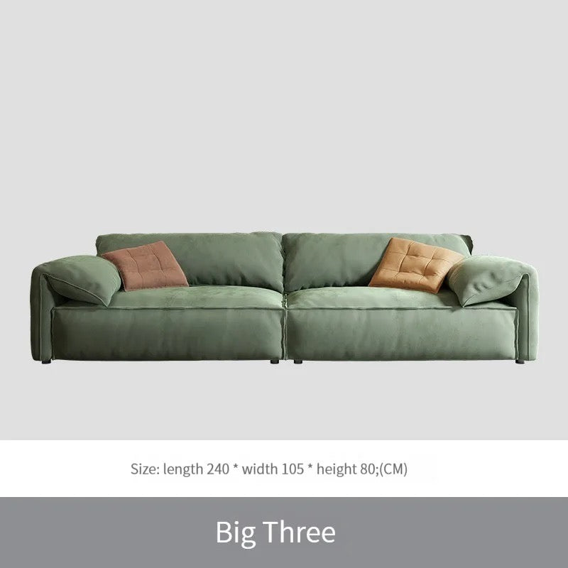 Cloth Art Living Room Green Sofa Frosted Technology Cloth Fall Winter Design Luxury Sofa Set