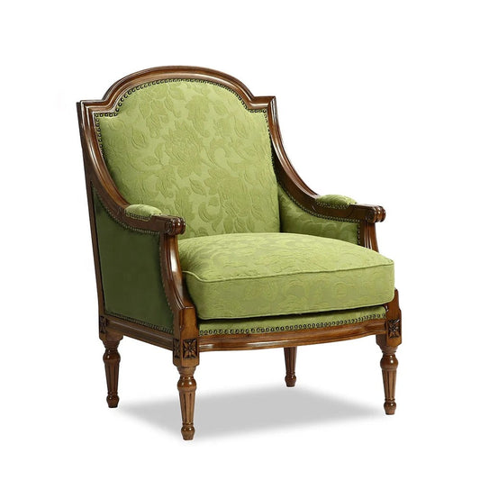 Chaise de canapé classique une place, chaise de style français en jacquard de luxe antique