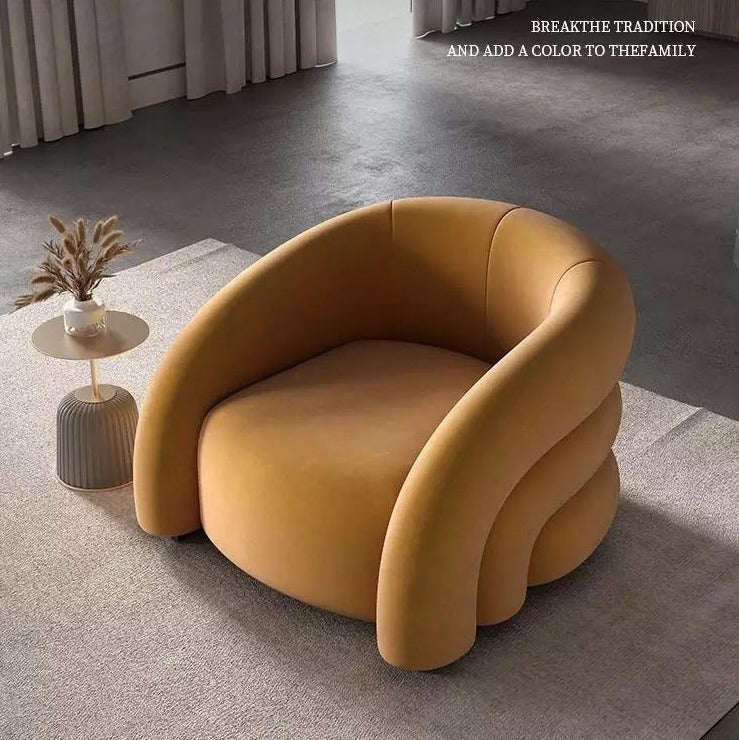 Armchair Boucle Accent Sessel Single Sofa Velvet Leather Floor Lounge Chair