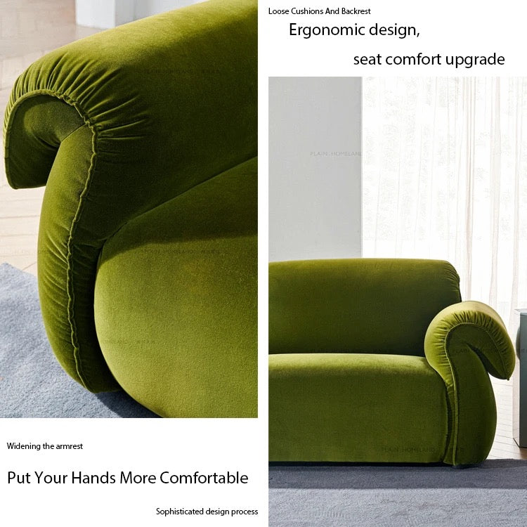 Sofás de tres plazas para sala de estar, sofá de lujo moderno de tela verde, sofás de nuevo diseño para otoño e invierno