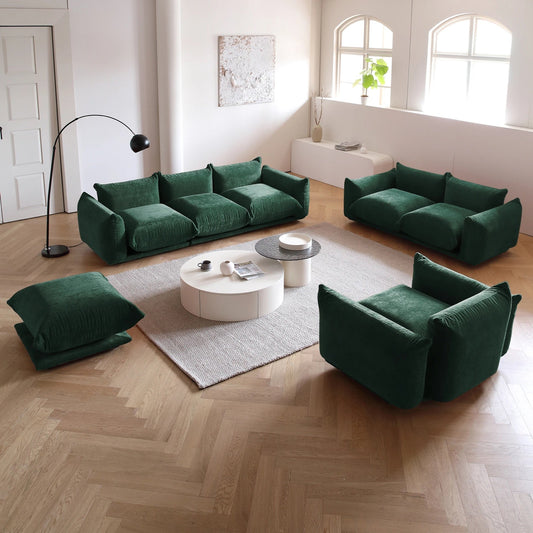Living Room Furniture Green Velvet Couch Vintage Modular Sectional Sofa Set 7Ways Green Sofas