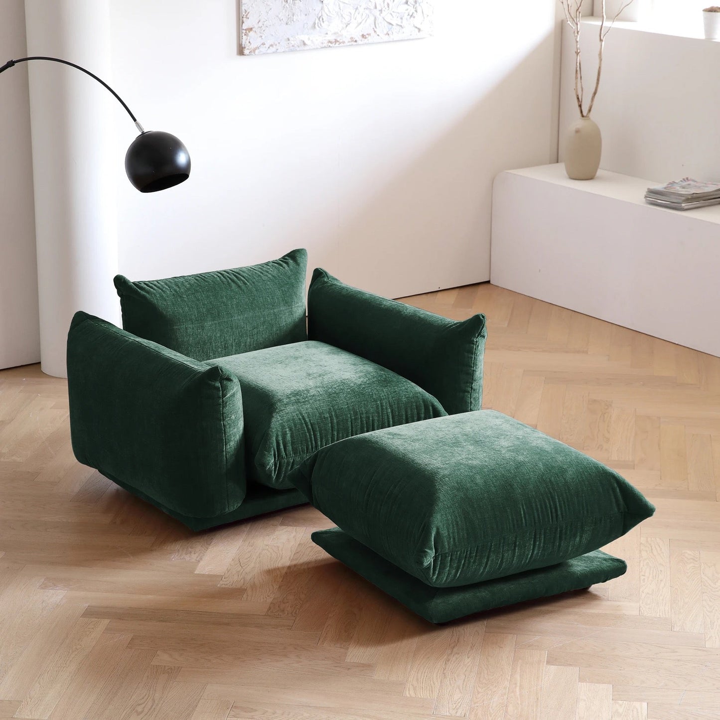 Living Room Furniture Green Velvet Couch Vintage Modular Sectional Sofa Set 7Ways Green Sofas