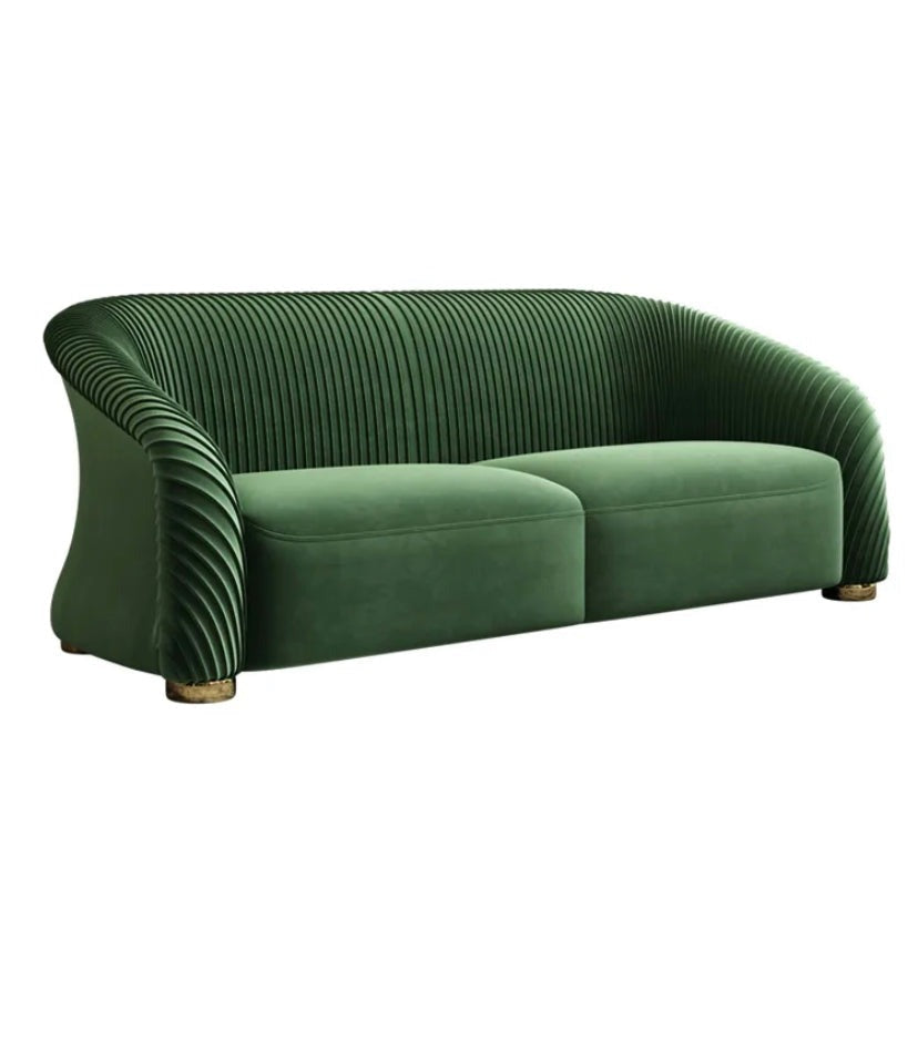 3 Seater Sofa Luxury Modern Curved Design Back Velvet Sofas