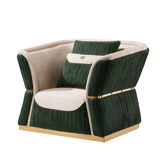3 Seater Sofa Fall Winter's Italian Design Modern Living Room Green Velvet Fabric Sofa