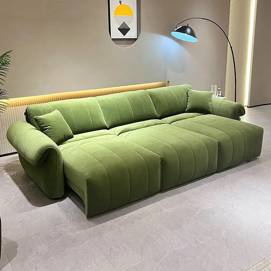 Electronic Sofa Bed Multifunctional Double Folding Sitting And Lying Dark Green Velvet Sofa
