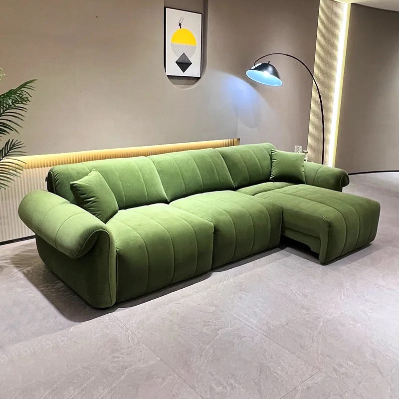 Electronic Sofa Bed Multifunctional Double Folding Sitting And Lying Dark Green Velvet Sofa