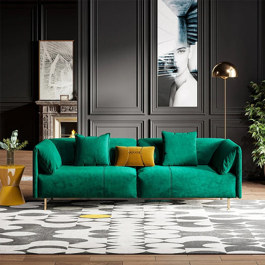 3 Seater Sofa Luxury Modern Fabric Velvet Green Grey Living Room Sofas