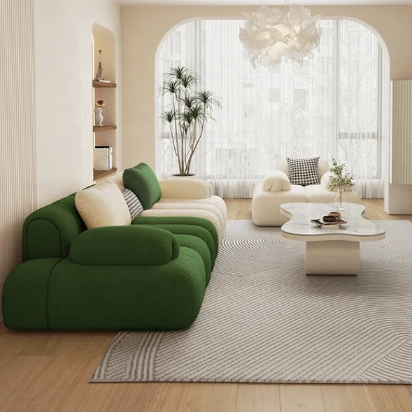 Fall Winter Modern Green Fabric Sofa Modular Sectional Living Room Sofas