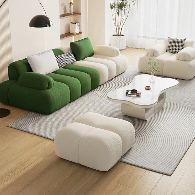 Fall Winter Modern Green Fabric Sofa Modular Sectional Living Room Sofas