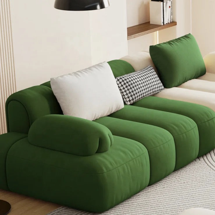 Fall Winter Modern Green Fabric Sofa Modular Sectional Living Room Sofas