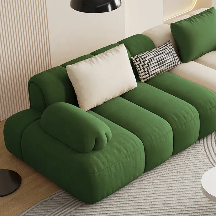 Fall Winter Modern Green Fabric Sofa Modular Sectional Living Room Sofas