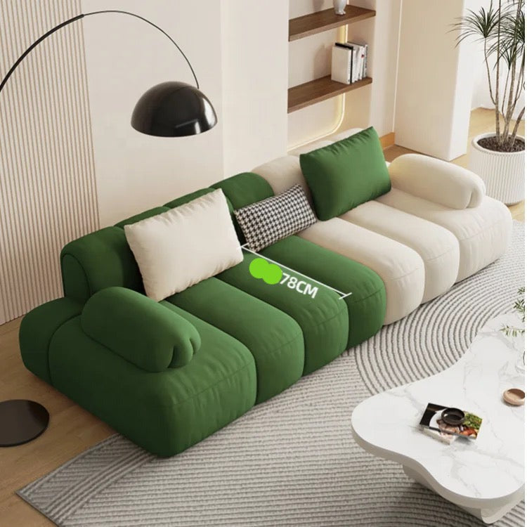 Fall Winter Modern Green Fabric Sofa Modular Sectional Living Room Sofas