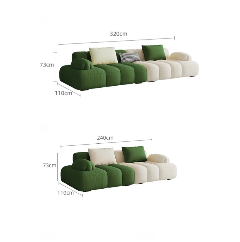 Fall Winter Modern Green Fabric Sofa Modular Sectional Living Room Sofas