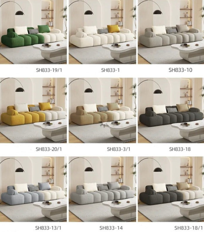 Fall Winter Modern Green Fabric Sofa Modular Sectional Living Room Sofas