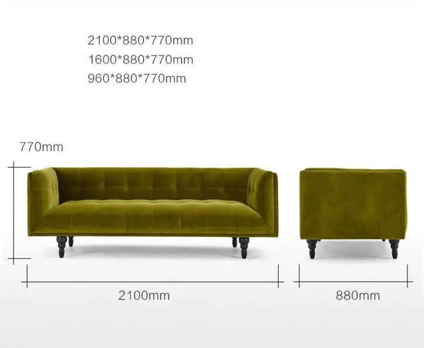 Nordic Style Fall Winter's Design Green Fabric Sofa Living Room Furniture Set