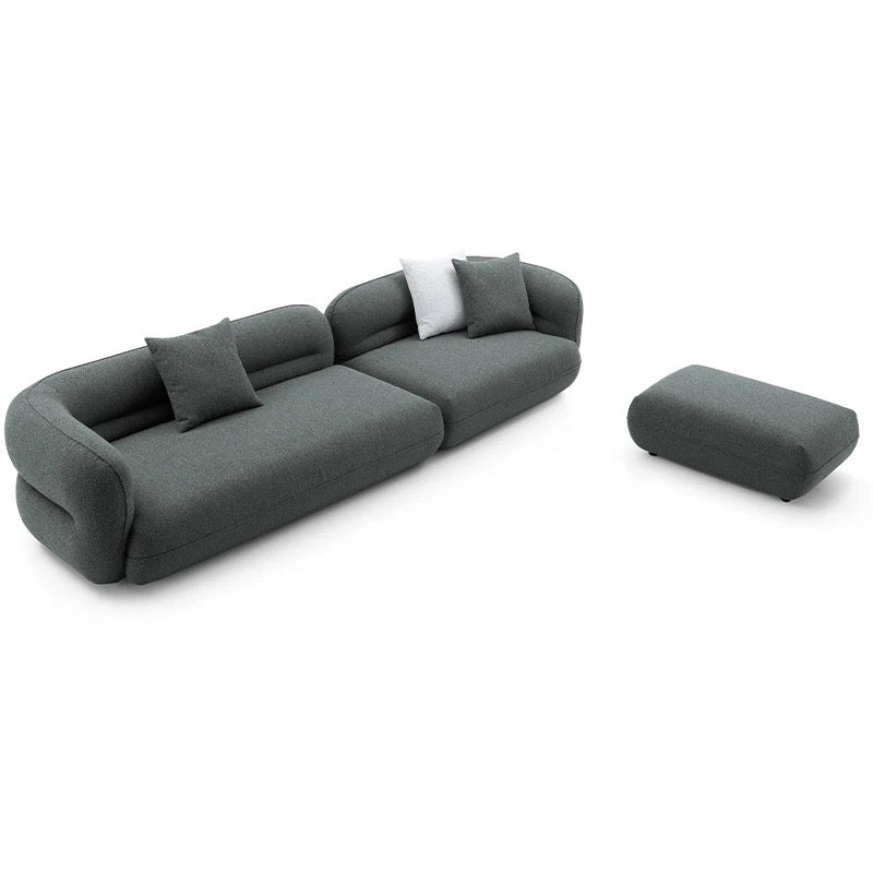 Modern New Design Lounge Corner Curved Green Sectional Sofa Fall Winter's New Fabric L Shaped Sofa