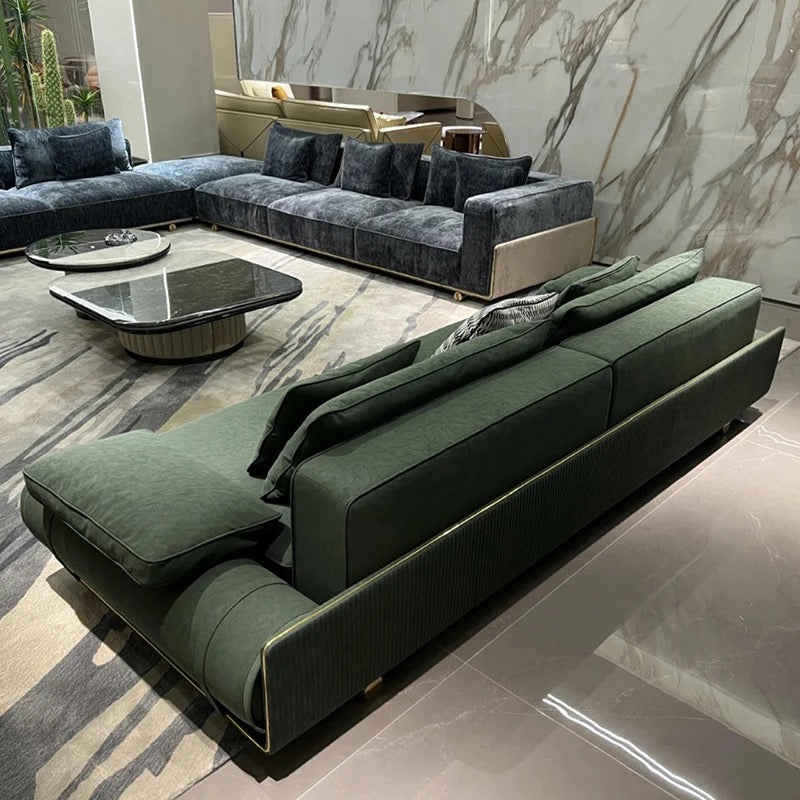 High-End Sectional Modern Green Color 3 Seater Sofa Living Room Fall Winter Furniture Design