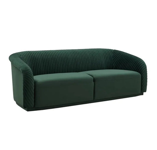 Fall Winter Luxury Modern Design Green Curved Velvet 3 Seater Sofa Living Room Furniture