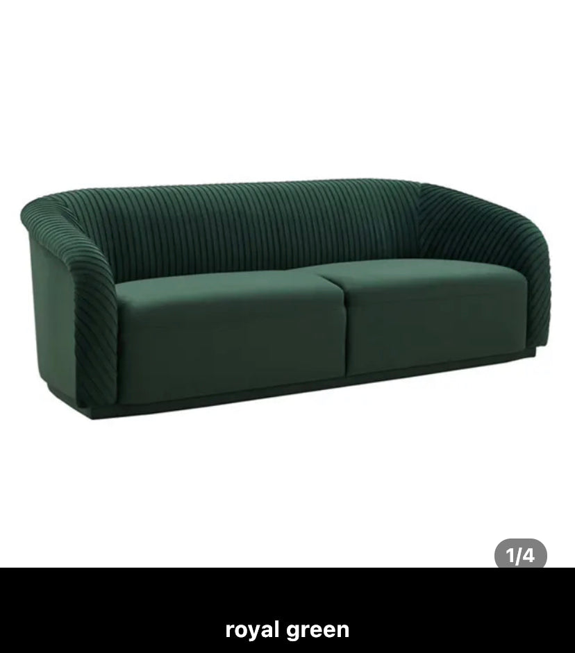 Fall Winter Luxury Modern Design Green Curved Velvet 3 Seater Sofa Living Room Furniture