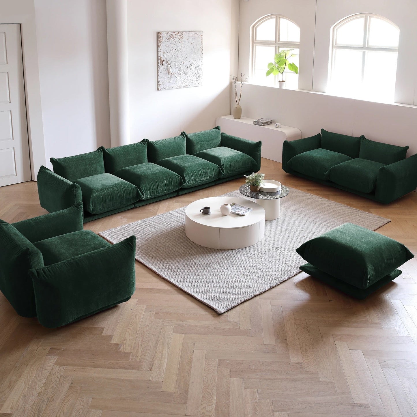 Green Sectional Sofa Fall Winter New Interior Design High Quality Vintage Green Velvet Modular Sectional Sofa Set