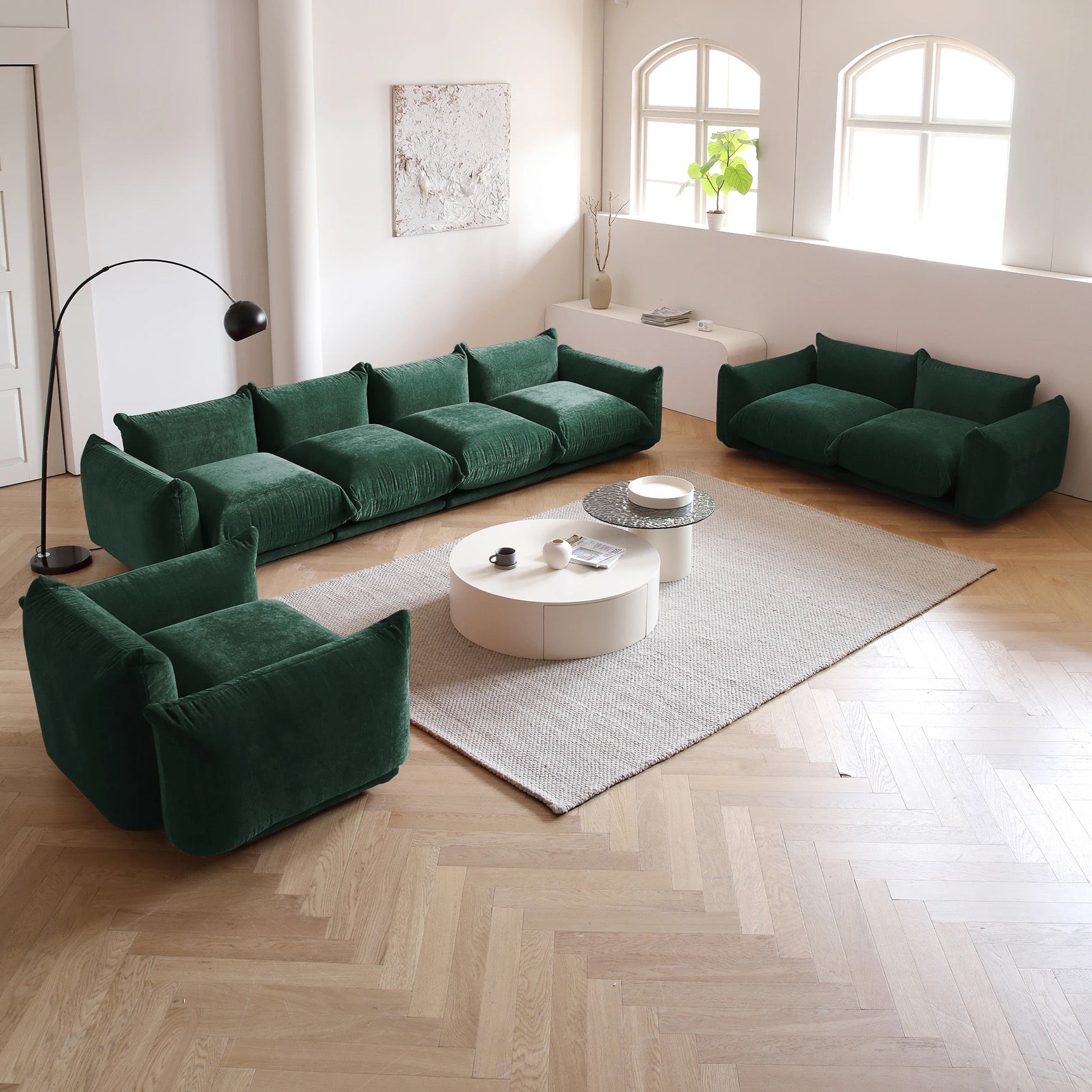 Green Sectional Sofa Fall Winter New Interior Design High Quality Vintage Green Velvet Modular Sectional Sofa Set