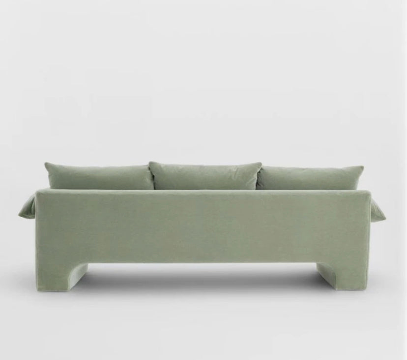 Modern Designs Value City Green Velvet Fabric Double Seat Sofa Living Room