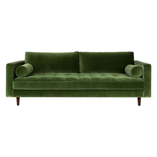 Bright Green Couch Comfortable Modern Fabric Living Room 3 Seater Sofa