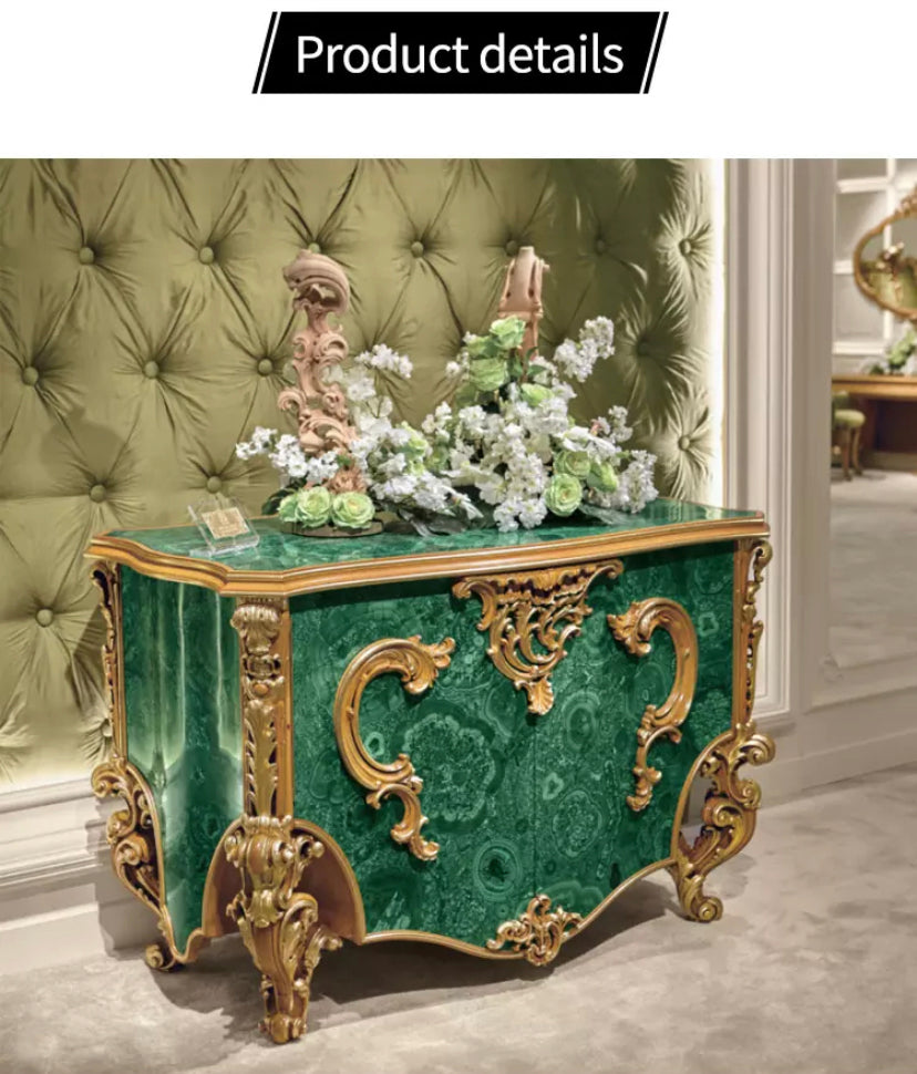 Cabinet Baroque Console With 24 K Gold Leafs Living Room Hand Made Antique Luxury Console