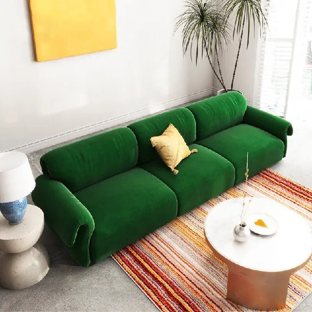 Muebles de sala de estar para el hogar, sofá nórdico de terciopelo verde claro, nuevo diseño de 2 plazas 