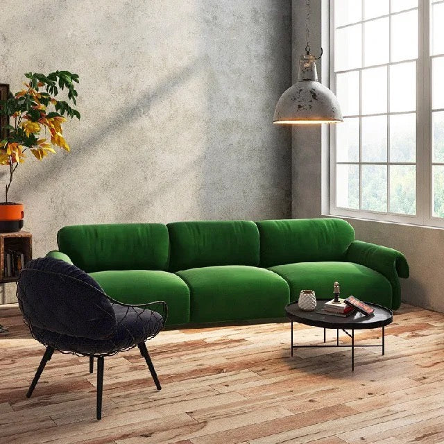 2 Seater New Design Nordic Light Green Velvet Sofa Home Living Room Furnitures